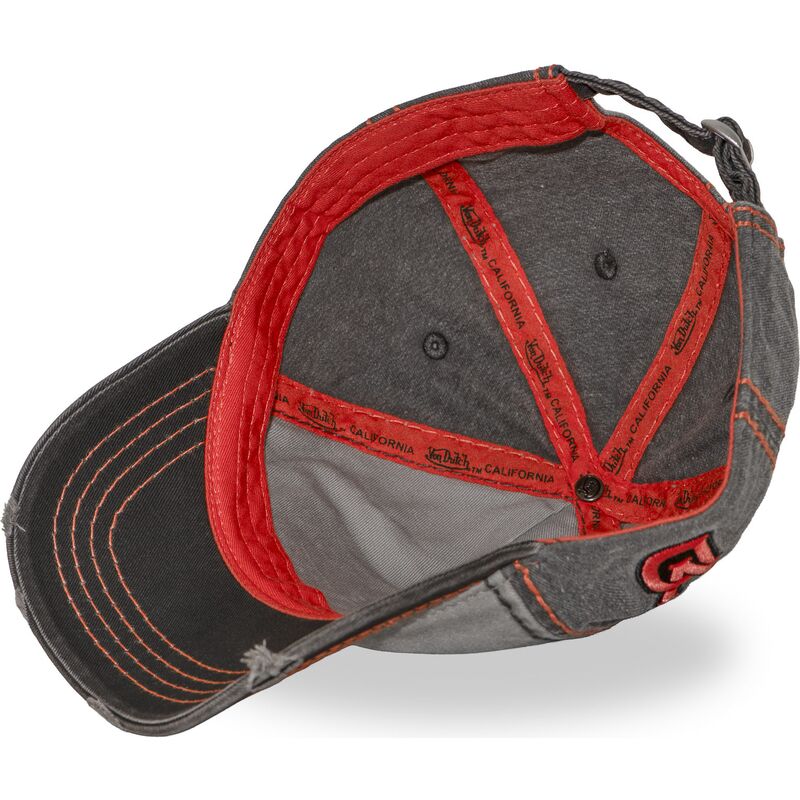 von-dutch-curved-brim-retro16-grey-adjustable-cap von-dutch-curved-brim-retro16-grey-adjustable-cap