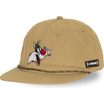 Capslab Flat Brim Sylvester LOO13 GOOB Looney Tunes Beige Snapback Cap