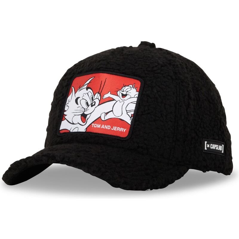 capslab-curved-brim-tom-and-jerry-taj5-tj2-looney-tunes-black-snapback-cap