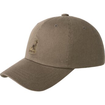 Kangol Curved Brim Washed Baseball Smog Grey Adjustable Cap