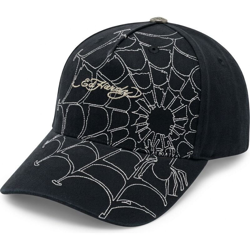 ed-hardy-curved-brim-spiderweb-black-and-white-adjustable-cap