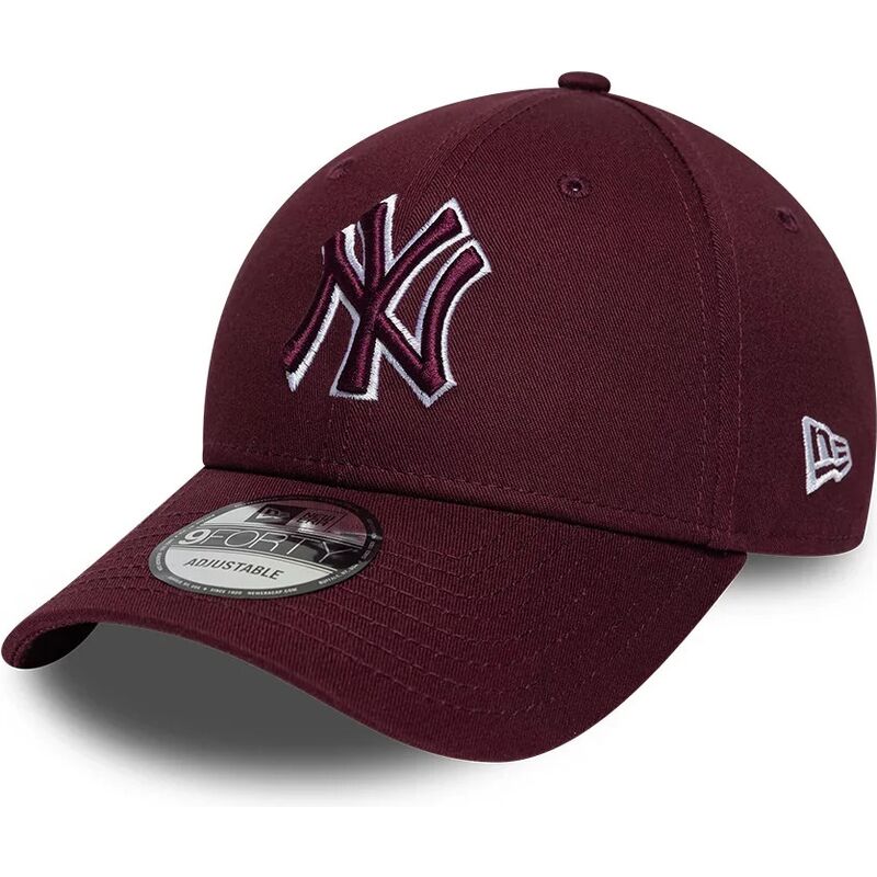 new-era-curved-brim-maroon-logo-9forty-team-outline-new-york-yankees-mlb-maroon-and-red-adjustable-cap new-era-curved-brim-maroon-logo-9forty-team-outline-new-york-yankees-mlb-maroon-and-red-adjustable-cap