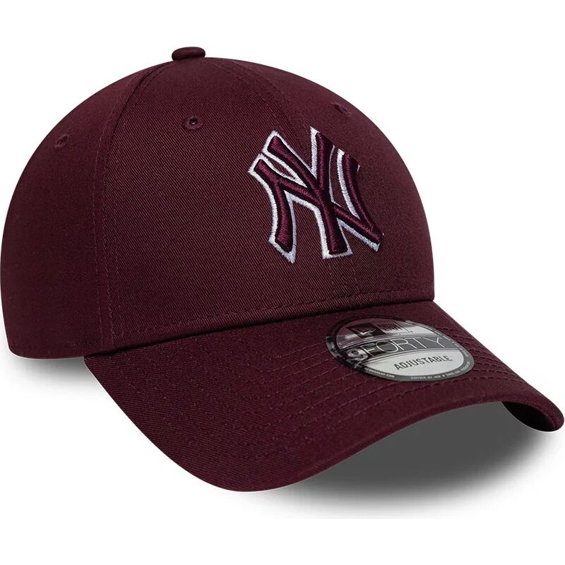 new-era-curved-brim-maroon-logo-9forty-team-outline-new-york-yankees-mlb-maroon-and-red-adjustable-cap new-era-curved-brim-maroon-logo-9forty-team-outline-new-york-yankees-mlb-maroon-and-red-adjustable-cap