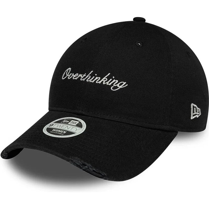 new-era-curved-brim-women-9twenty-slogan-overthinking-black-adjustable-cap new-era-curved-brim-women-9twenty-slogan-overthinking-black-adjustable-cap