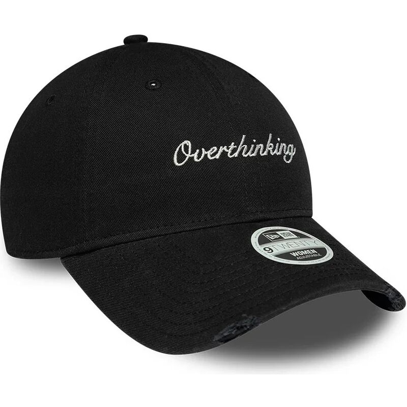 new-era-curved-brim-women-9twenty-slogan-overthinking-black-adjustable-cap new-era-curved-brim-women-9twenty-slogan-overthinking-black-adjustable-cap