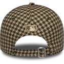 new-era-curved-brim-women-9forty-m-crown-houndstooth-los-angeles-dodgers-mlb-green-and-brown-adjustable-cap