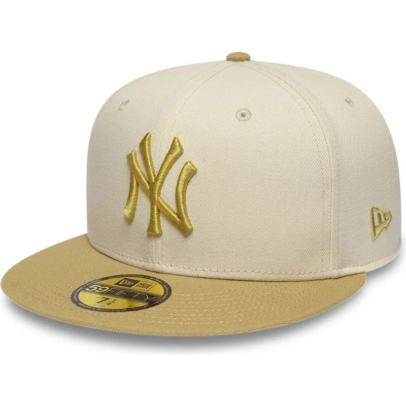new-era-flat-brim-59fifty-league-essential-new-york-yankees-mlb-beige-and-brown-fitted-cap