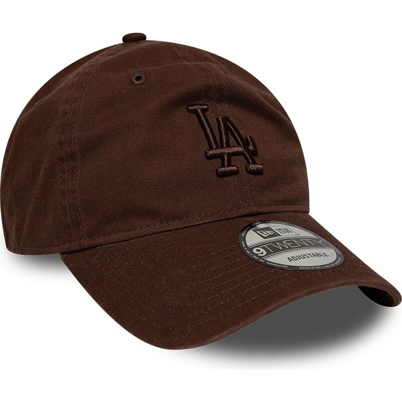 new-era-curved-brim-brown-logo-9twenty-washed-midi-logo-los-angeles-dodgers-mlb-brown-adjustable-cap