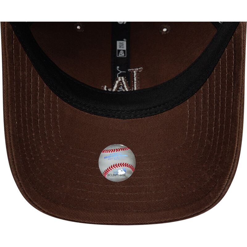 new-era-curved-brim-brown-logo-9twenty-washed-midi-logo-los-angeles-dodgers-mlb-brown-adjustable-cap