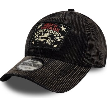 New Era Curved Brim 9TWENTY Patch Acid Cord Hot Rods Black Adjustable Cap