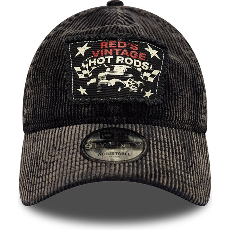 new-era-curved-brim-9twenty-patch-acid-cord-hot-rods-black-adjustable-cap