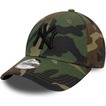 New Era Curved Brim Youth 9FORTY League Essential New York Yankees MLB Camouflage Adjustable Cap