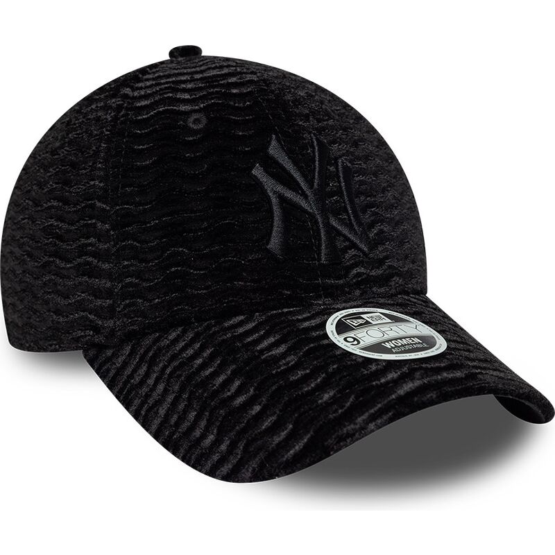 new-era-curved-brim-women-black-logo-9forty-velour-new-york-yankees-mlb-black-adjustable-cap