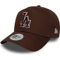 new-era-curved-brim-brown-logo-e-frame-team-outline-los-angeles-dodgers-mlb-brown-snapback-cap
