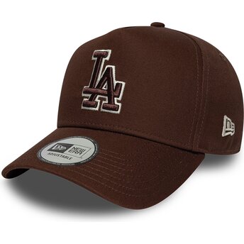New Era Curved Brim Brown Logo E Frame Team Outline Los Angeles Dodgers MLB Brown Snapback Cap