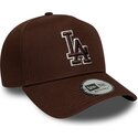 new-era-curved-brim-brown-logo-e-frame-team-outline-los-angeles-dodgers-mlb-brown-snapback-cap