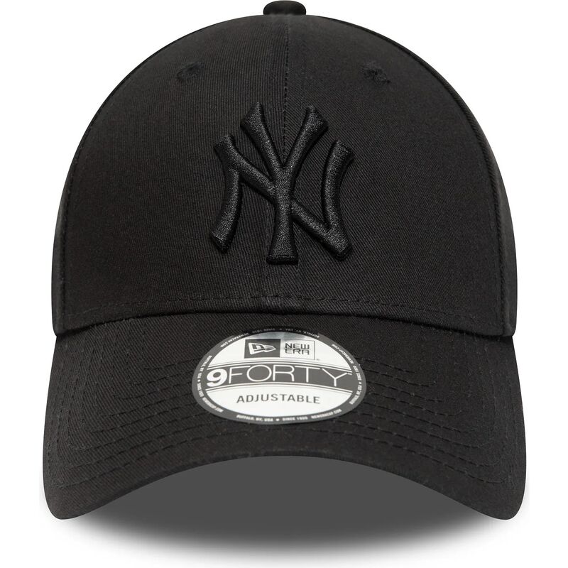 new-era-curved-brim-black-logo-9forty-league-essential-new-york-yankees-mlb-black-adjustable-cap new-era-curved-brim-black-logo-9forty-league-essential-new-york-yankees-mlb-black-adjustable-cap