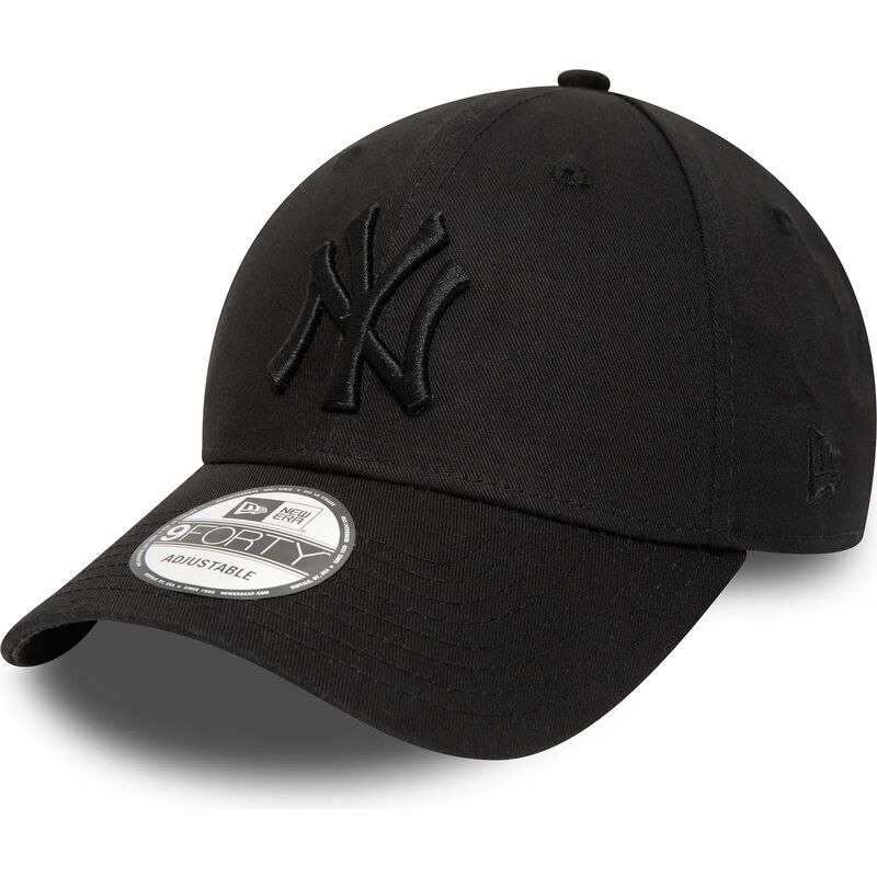 new-era-curved-brim-black-logo-9forty-league-essential-new-york-yankees-mlb-black-adjustable-cap new-era-curved-brim-black-logo-9forty-league-essential-new-york-yankees-mlb-black-adjustable-cap