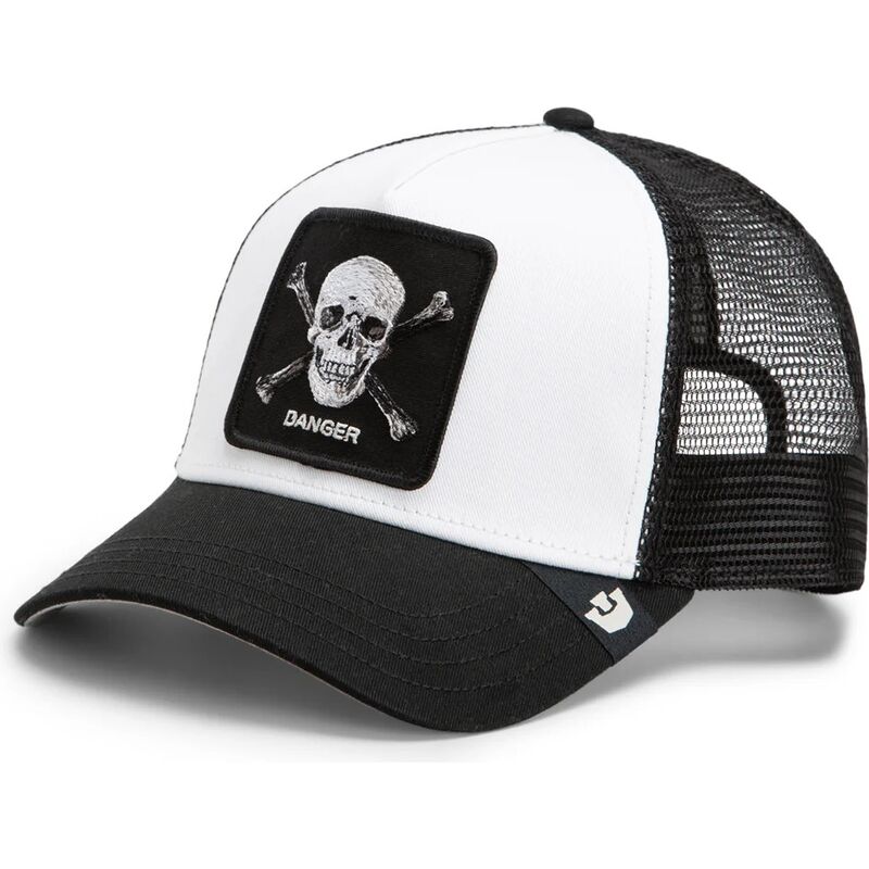 goorin-bros-danger-skull-and-crossbones-original-recipe-the-farm-black-and-white-trucker-hat goorin-bros-danger-skull-and-crossbones-original-recipe-the-farm-black-and-white-trucker-hat