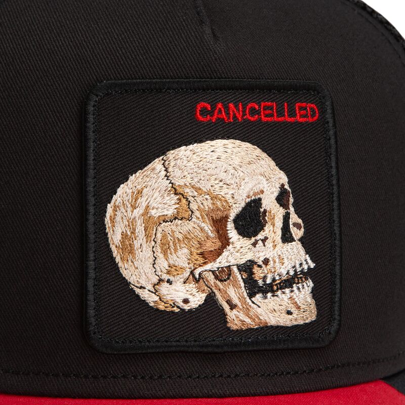 goorin-bros-cancelled-skull-trucker-microsuede-the-farm-black-and-red-trucker-hat goorin-bros-cancelled-skull-trucker-microsuede-the-farm-black-and-red-trucker-hat