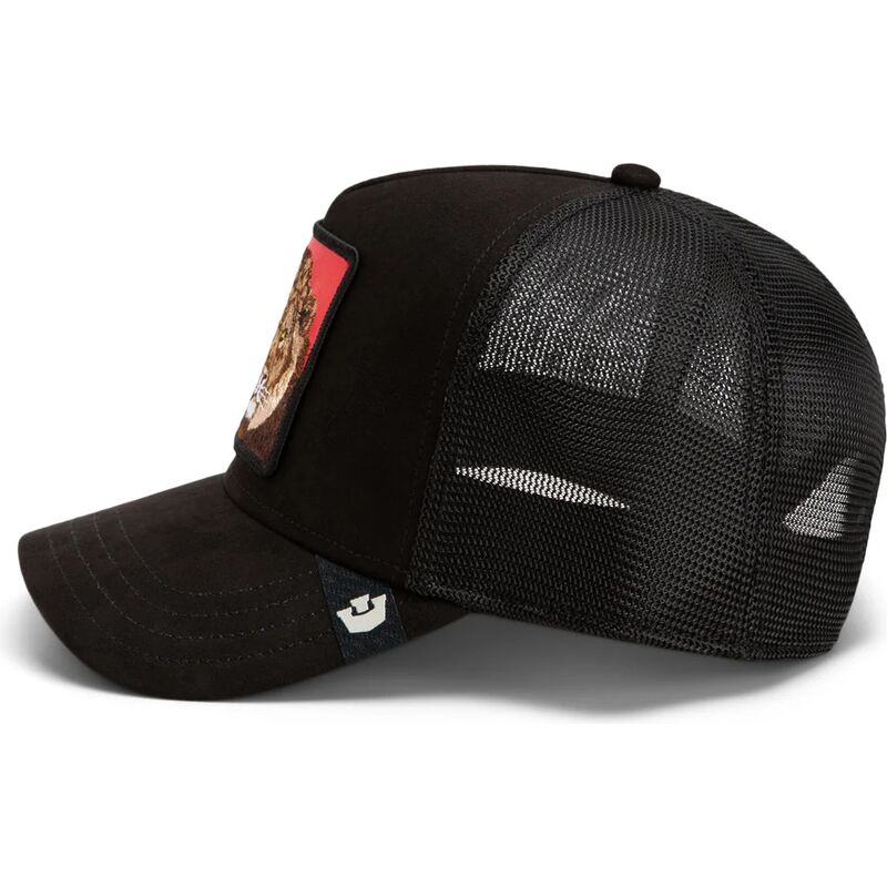 goorin-bros-lion-re-leone-rosso-microsuede-king-the-farm-black-and-red-trucker-hat goorin-bros-lion-re-leone-rosso-microsuede-king-the-farm-black-and-red-trucker-hat