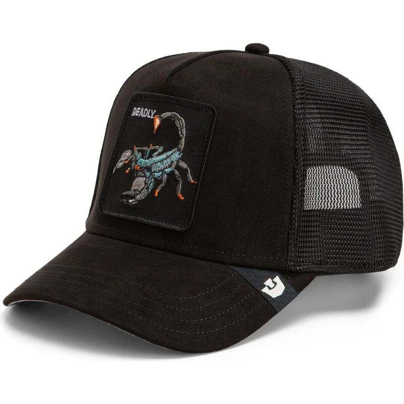 goorin-bros-suede-scorpion-microsuede-the-farm-black-trucker-hat goorin-bros-suede-scorpion-microsuede-the-farm-black-trucker-hat