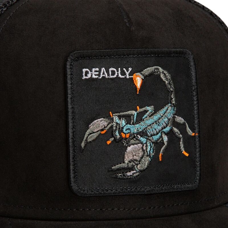 goorin-bros-suede-scorpion-microsuede-the-farm-black-trucker-hat goorin-bros-suede-scorpion-microsuede-the-farm-black-trucker-hat