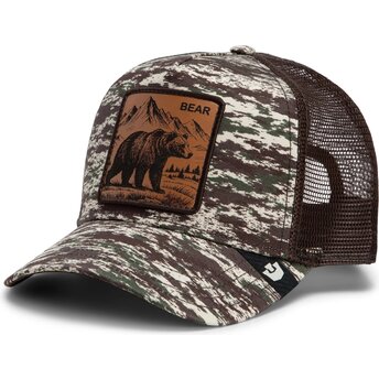 Goorin Bros. Engraved Bear Camo Glitch The Farm Camouflage and Brown Trucker Hat