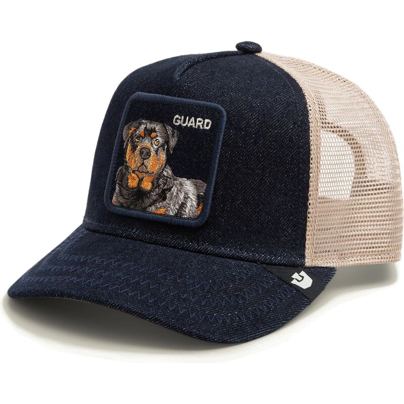goorin-bros-dog-guard-denim-after-dark-the-farm-navy-blue-and-beige-trucker-hat goorin-bros-dog-guard-denim-after-dark-the-farm-navy-blue-and-beige-trucker-hat