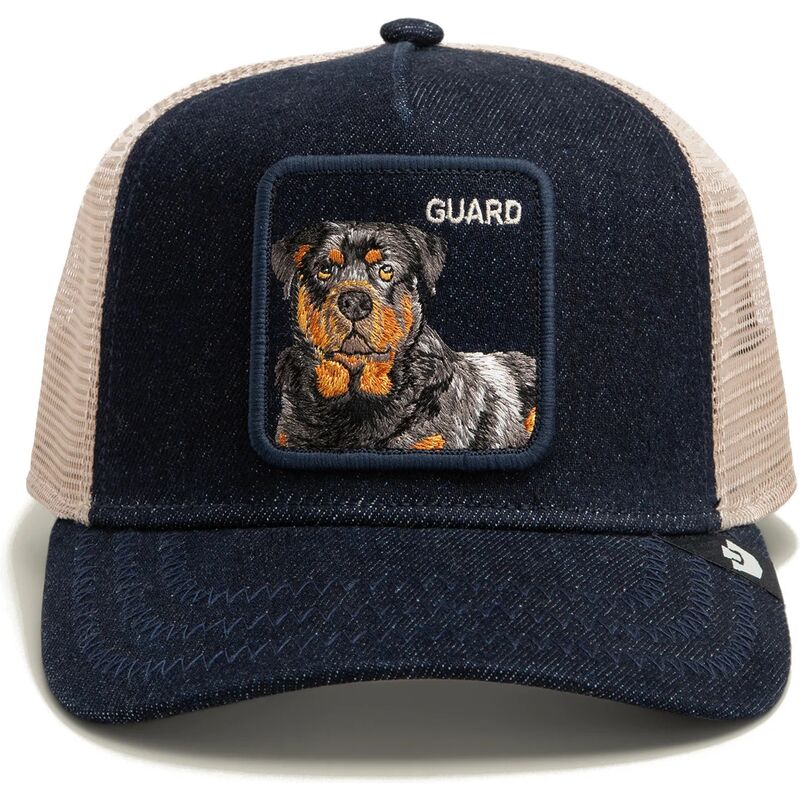 goorin-bros-dog-guard-denim-after-dark-the-farm-navy-blue-and-beige-trucker-hat goorin-bros-dog-guard-denim-after-dark-the-farm-navy-blue-and-beige-trucker-hat