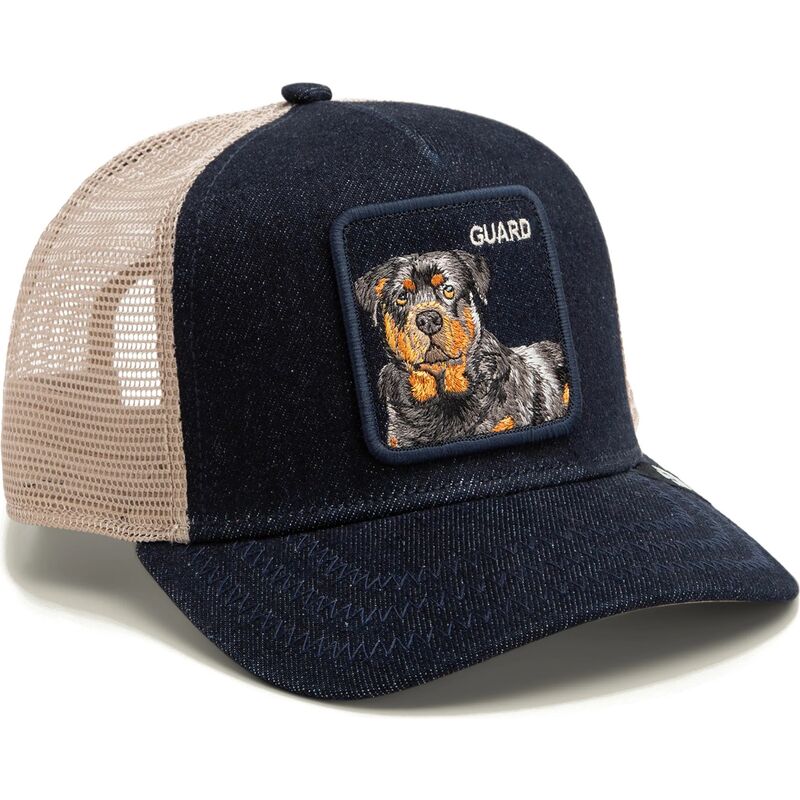goorin-bros-dog-guard-denim-after-dark-the-farm-navy-blue-and-beige-trucker-hat goorin-bros-dog-guard-denim-after-dark-the-farm-navy-blue-and-beige-trucker-hat