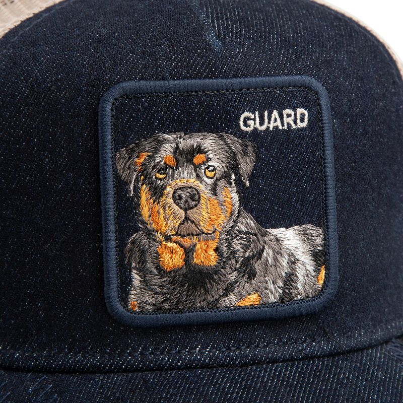 goorin-bros-dog-guard-denim-after-dark-the-farm-navy-blue-and-beige-trucker-hat goorin-bros-dog-guard-denim-after-dark-the-farm-navy-blue-and-beige-trucker-hat