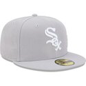 new-era-flat-brim-59fifty-side-script-chicago-white-sox-mlb-grey-fitted-cap