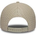 new-era-curved-brim-9forty-pu-weave-new-york-yankees-mlb-beige-adjustable-cap-with-beige-logo