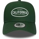 new-era-curved-brim-california-e-frame-rubber-logo-los-angeles-green-snapback-cap
