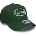 new-era-curved-brim-california-e-frame-rubber-logo-los-angeles-green-snapback-cap