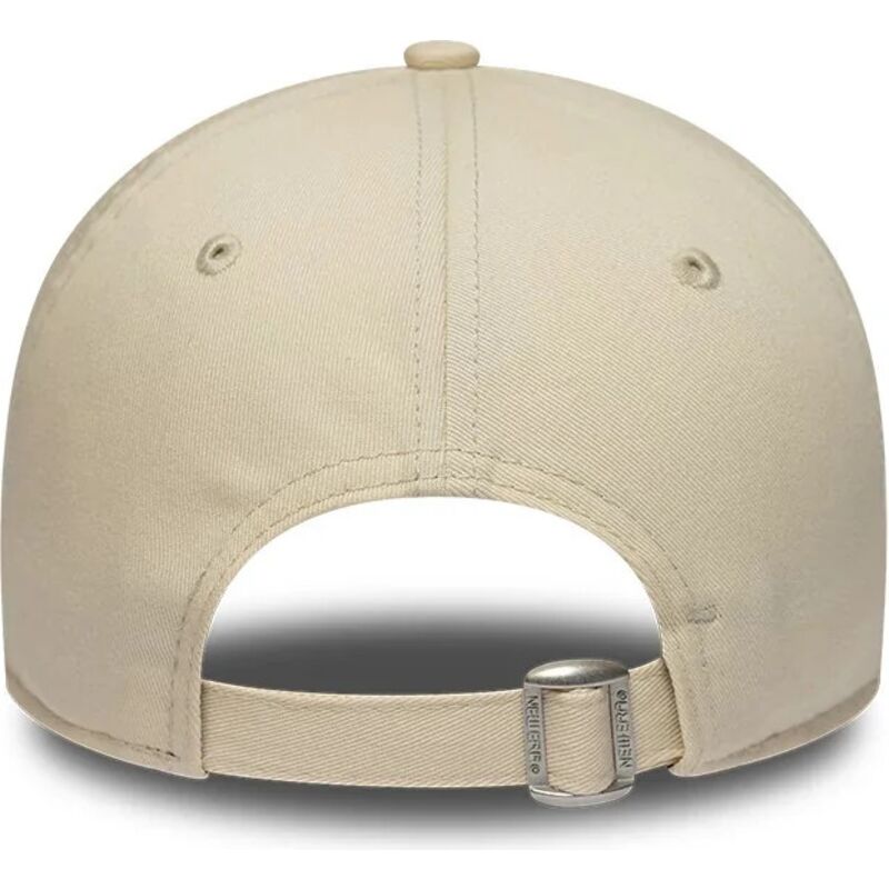 new-era-curved-brim-golden-logo-9twenty-league-essential-new-york-yankees-mlb-beige-adjustable-cap