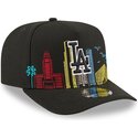new-era-curved-brim-9fifty-a-frame-precurved-skyline-los-angeles-dodgers-mlb-black-snapback-cap