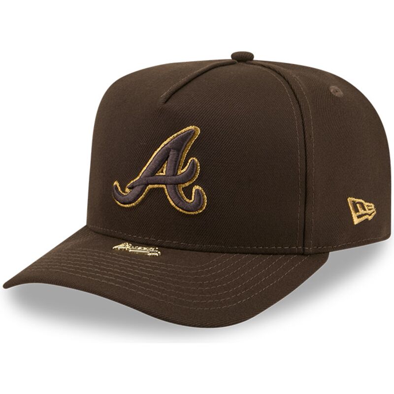 new-era-curved-brim-9fifty-a-frame-precurved-visor-pin-atlanta-braves-mlb-brown-snapback-cap