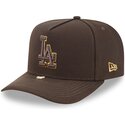 new-era-curved-brim-9fifty-a-frame-precurved-visor-pin-los-angeles-dodgers-mlb-brown-snapback-cap