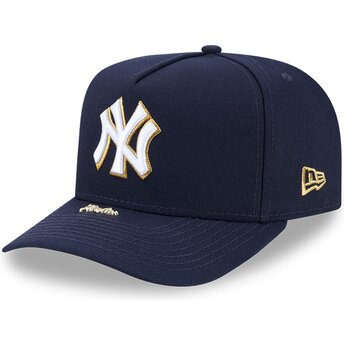 New Era Curved Brim 9FIFTY A Frame Precurved Visor Pin New York Yankees MLB Navy Blue Snapback Cap