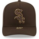 new-era-curved-brim-9fifty-a-frame-precurved-visor-pin-chicago-white-sox-mlb-brown-snapback-cap