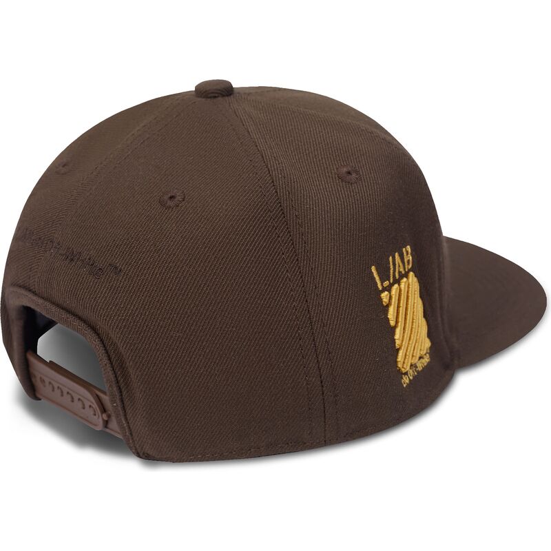 l-ab-c-o-off-white-flat-brim-yellow-logo-off-embroidered-twill-brown-snapback-cap