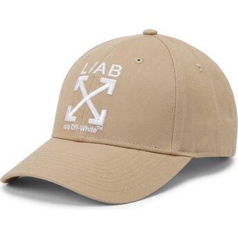L/AB c/o Off-White™ Curved Brim Clamp Arrows Twill Beige Adjustable Cap