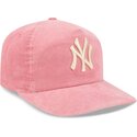 new-era-curved-brim-19twenty-precurved-corduroy-pastel-new-york-yankees-mlb-pink-adjustable-cap