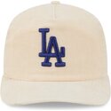 new-era-curved-brim-blue-logo-19twenty-precurved-corduroy-pastel-los-angeles-dodgers-mlb-beige-adjustable-cap