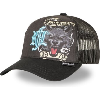 Rock’nFreeLife N°266 Chained Wolf Black Trucker Hat