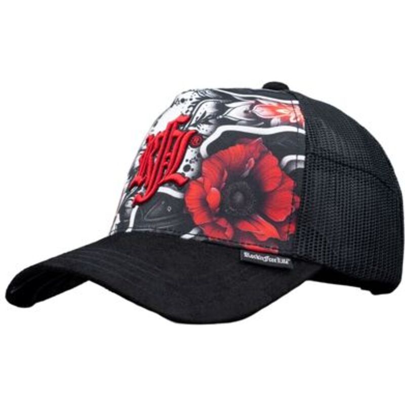 rocknfreelife-n237-flower-black-trucker-hat