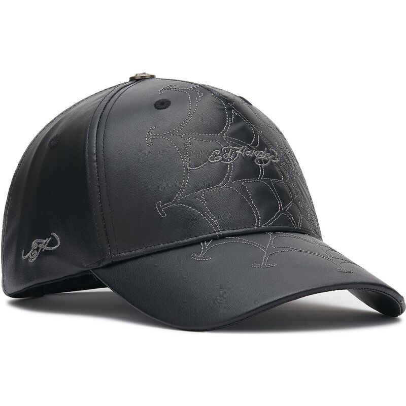 ed-hardy-curved-brim-spiderweb-pu-leather-black-adjustable-cap ed-hardy-curved-brim-spiderweb-pu-leather-black-adjustable-cap