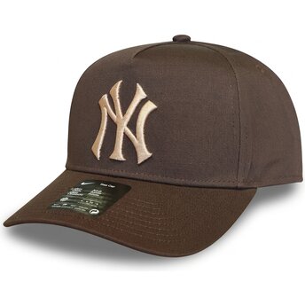 Nike Curved Brim Rise Structured A-Frame26 New York Yankees MLB Brown Snapback Cap